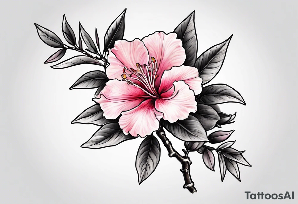 azalea with branch tattoo idea