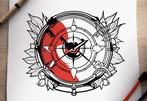 the word ganbatte in japanse combined with the never forget handwatch from the anime full metal alchemist and something from haikyuu tattoo idea