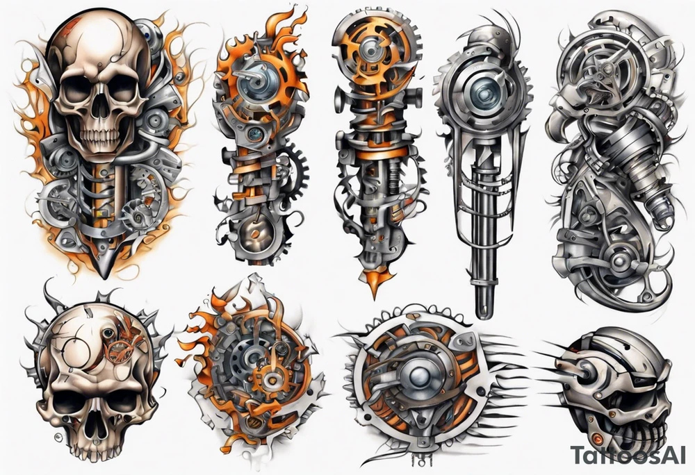 mechanical full sleeve tattoo idea
