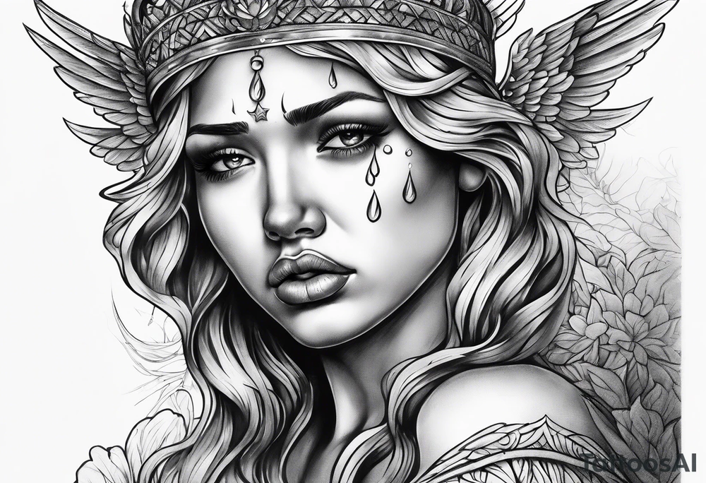 crying angel tattoo idea