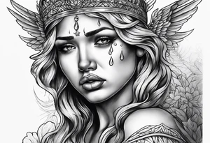 crying angel tattoo idea