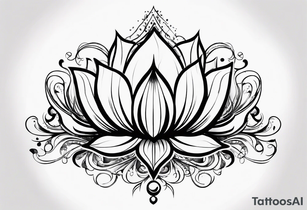 Lotus music notes tattoo idea