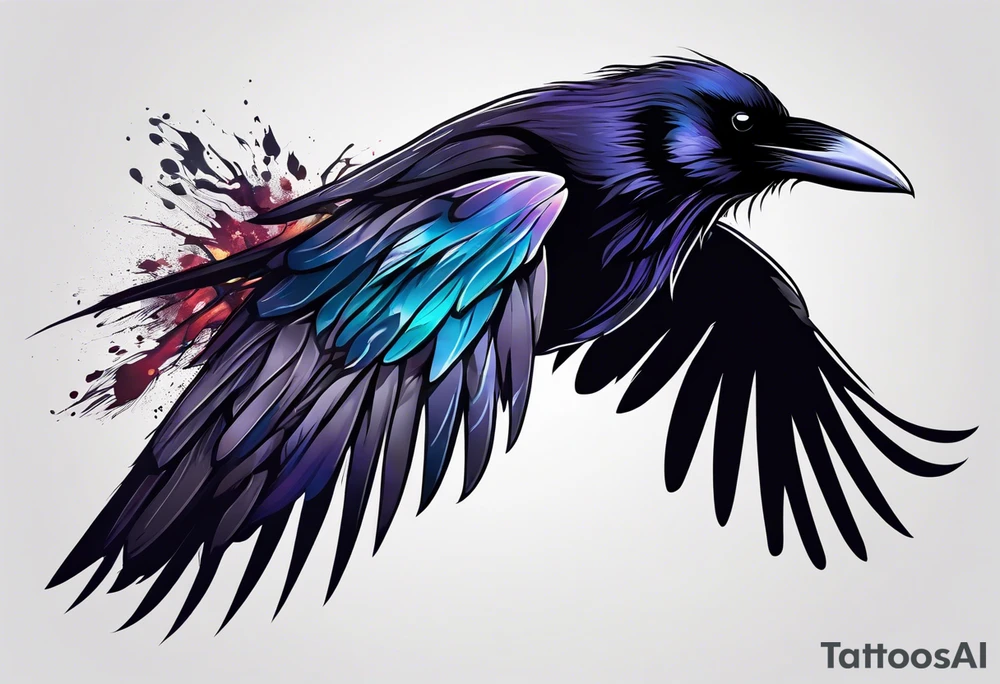 small raven tattoo idea