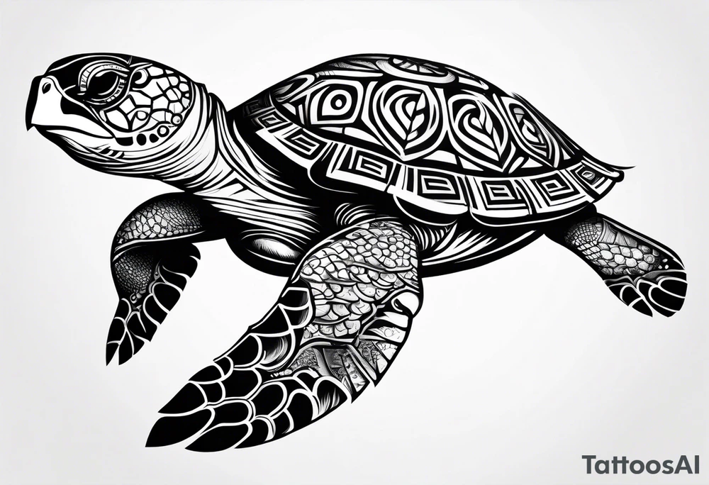 Turtle Polynesian, tribal tattoo tattoo idea