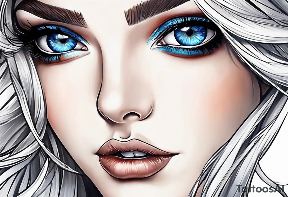 Blue eyes tattoo idea
