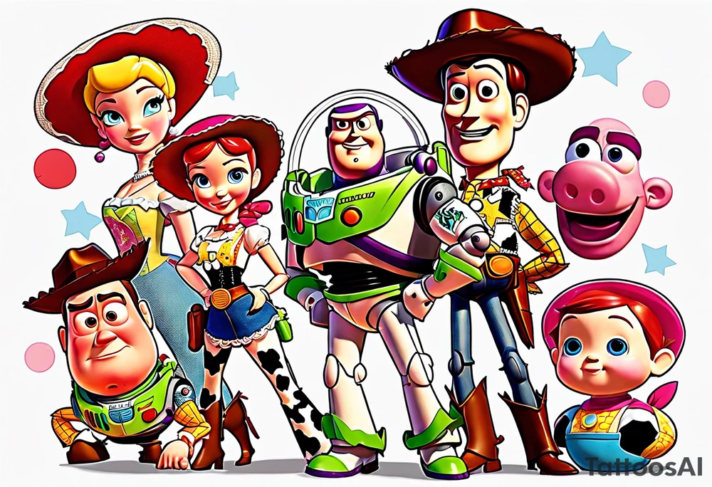 toy story portrait characters tattoo idea