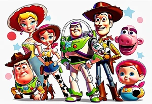 toy story portrait characters tattoo idea