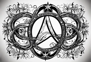 infinity sign with the sagitarrius stars tattoo idea