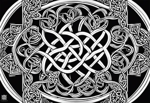 four leaf clover shaped tattoo with different celtic knots in each leaf - trinity, love knot, spiral, dara tattoo idea