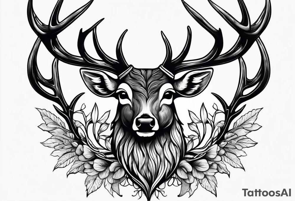 Deer horn tattoo idea
