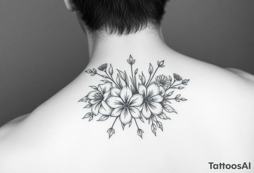 Birth flower bouquet with August August November August and October birth flowers tattoo idea tattoo idea