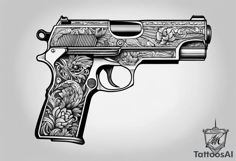 hand gun tattoo idea