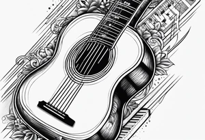 music guitar piano microphone tattoo idea