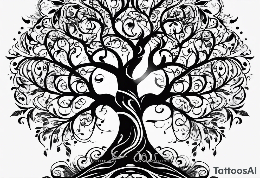 Family tree with names tattoo idea