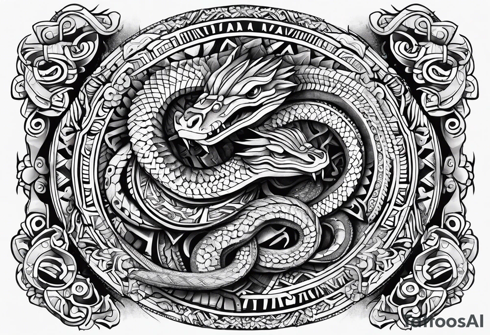 Aztec snake tattoo idea