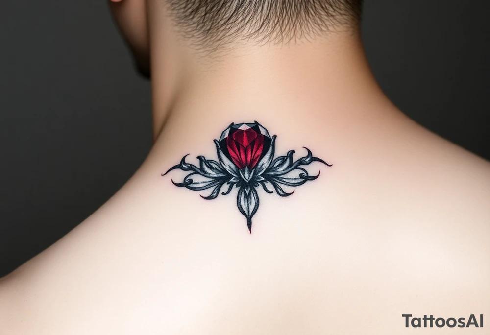 Ruby gemstone with the birthday July 6, 2019 to fit on lower ankle tattoo idea