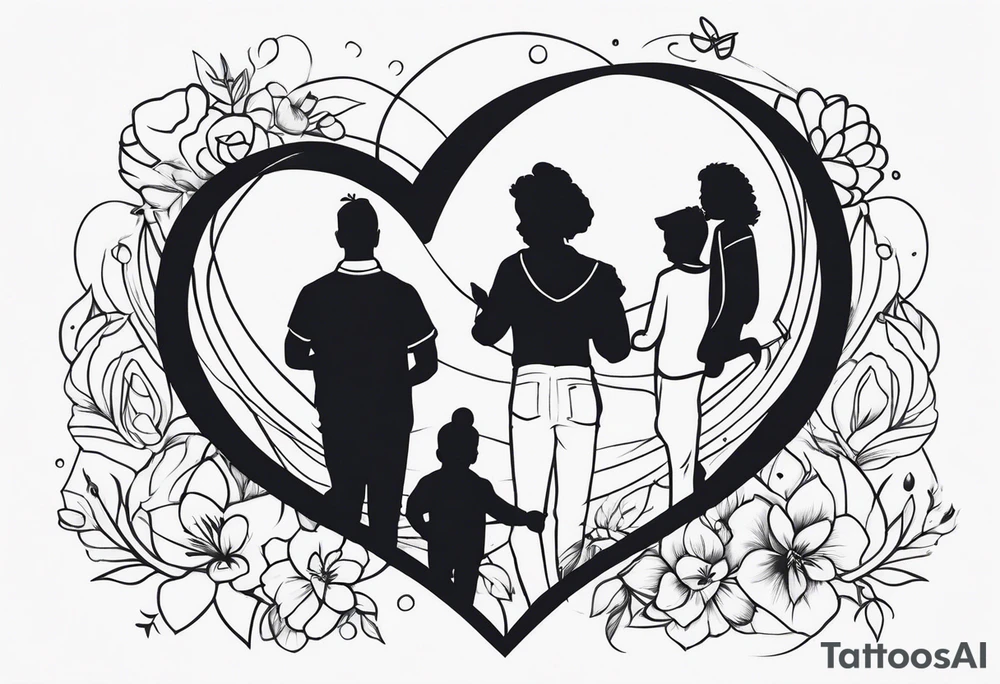 Unbreakable bond, family of five tattoo idea