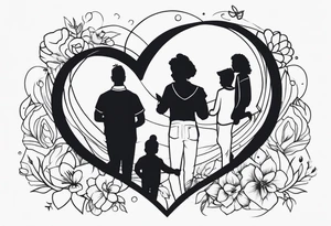 Unbreakable bond, family of five tattoo idea