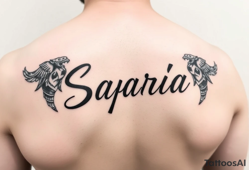 Safarii in cursive tattoo idea