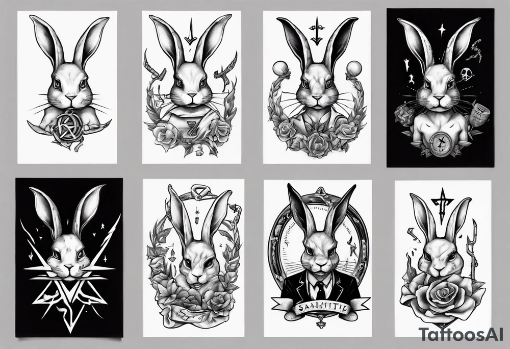 satanic rabbit tattoo idea