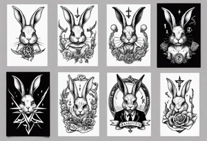 satanic rabbit tattoo idea