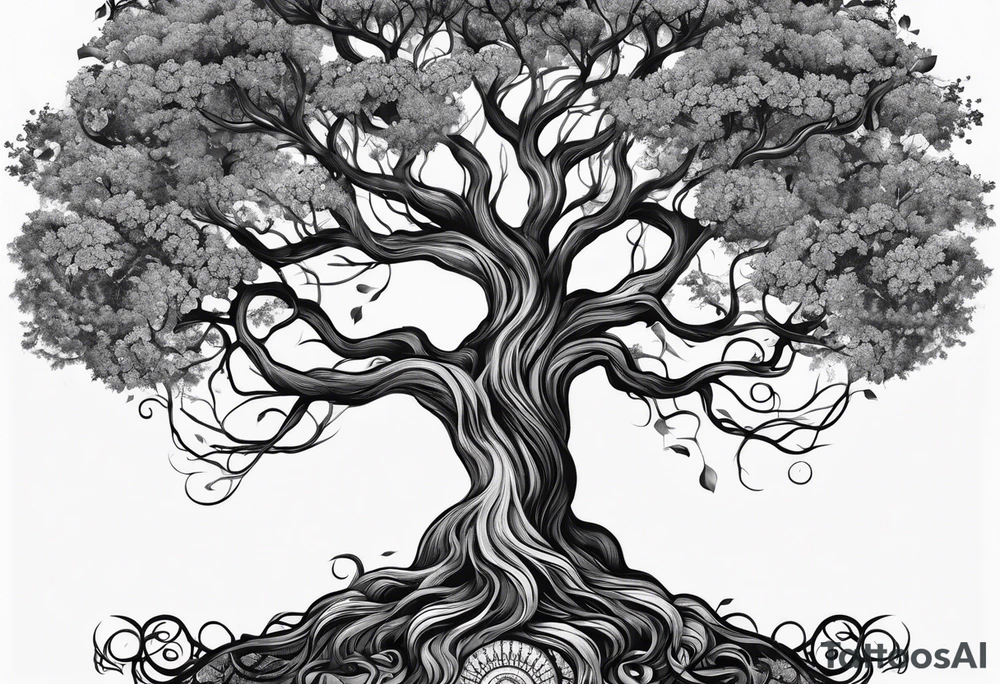a tree with roots tattoo idea