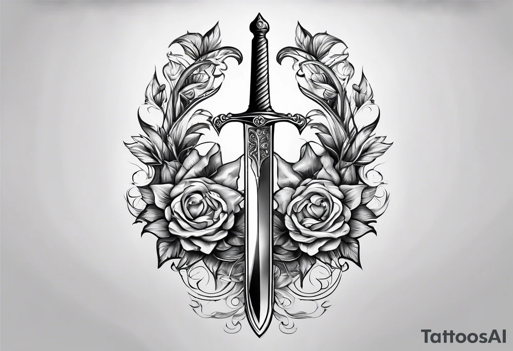 dagger with hour glass tattoo idea