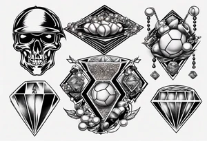 Dad drums diamonds pearls football sports tattoo idea