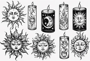 Sun. Moon. Candle. tattoo idea