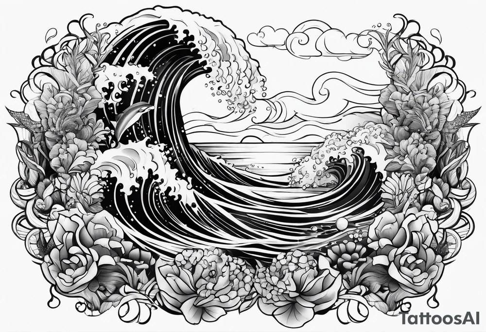 Ocean theme tattoo idea