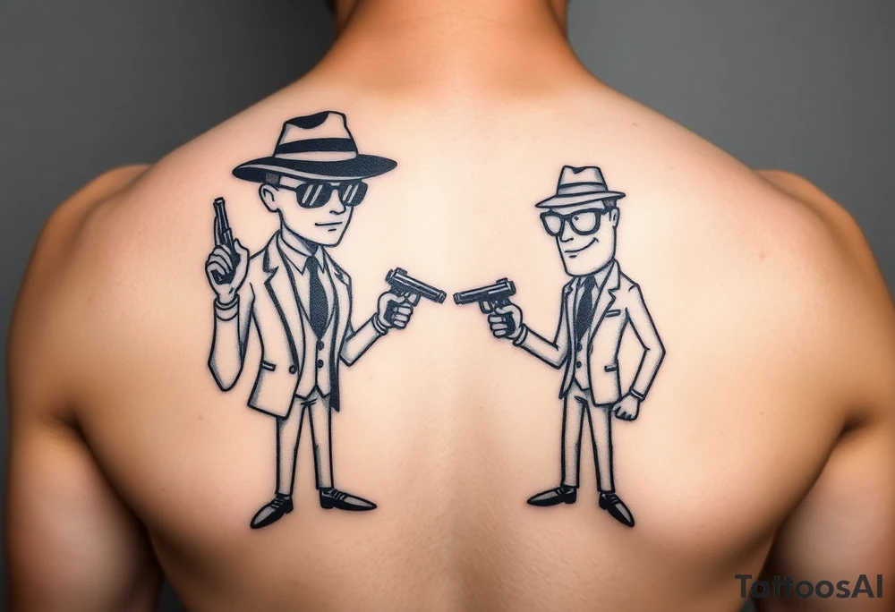 Spy vs spy  cartoon tattoo idea