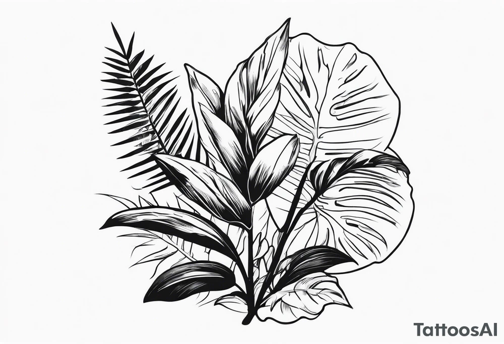 Tropical plant tattoo idea