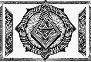 Valhalla  round 
shield axe sword valknut tattoo idea