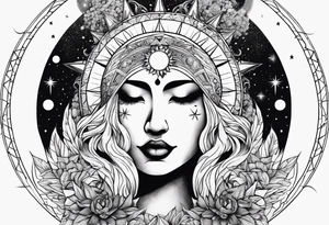 Sun and moon no faces tattoo idea