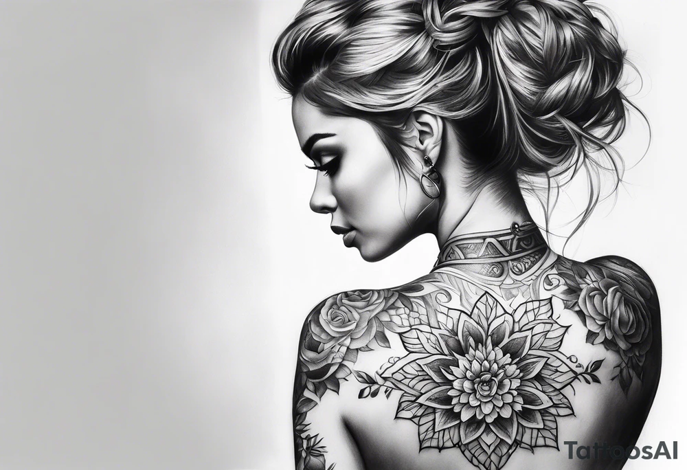 Ladies back tattoo tattoo idea