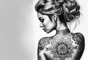 Ladies back tattoo tattoo idea