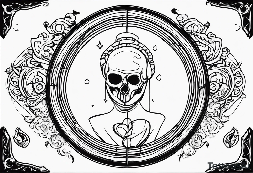 Create me a hole body sceleton looking on left tattoo idea