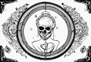 Create me a hole body sceleton looking on left tattoo idea