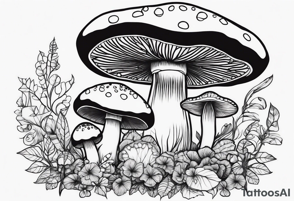 magic mushrooms tattoo idea