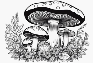 magic mushrooms tattoo idea