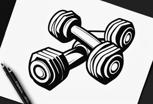 dumbbells tattoo idea