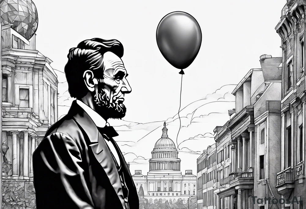 Abraham Lincoln with a balloon tattoo idea