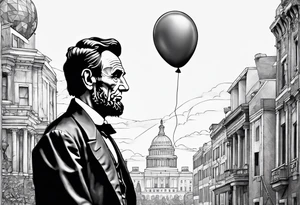 Abraham Lincoln with a balloon tattoo idea