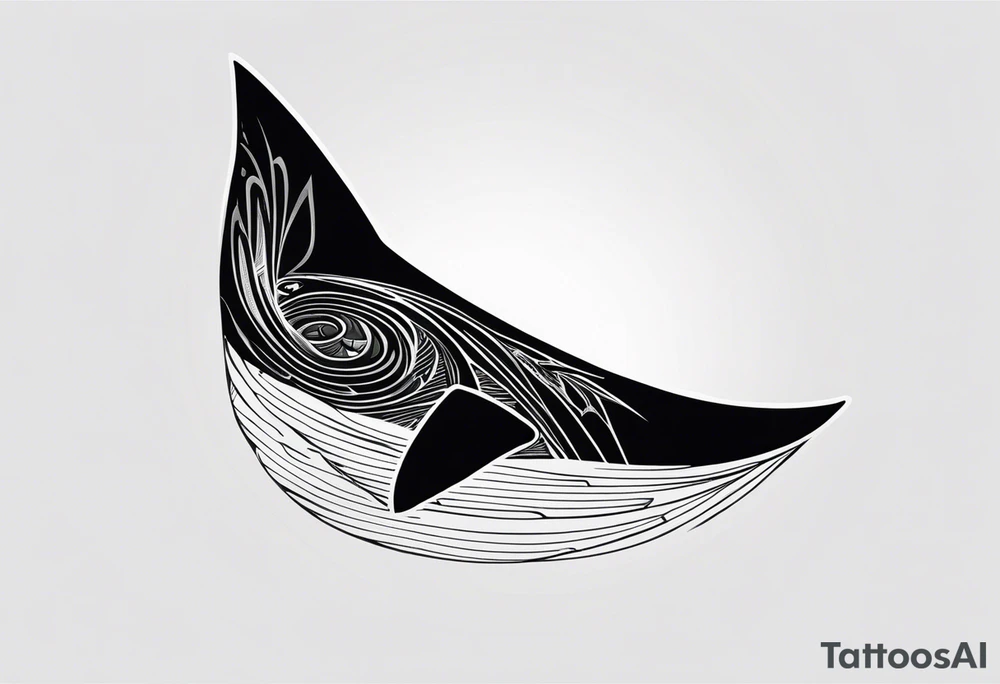 Stylized Shark Fin tattoo idea