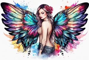 One Angel wing with butterfly with your wings were ready but my heart was not tattoo idea
