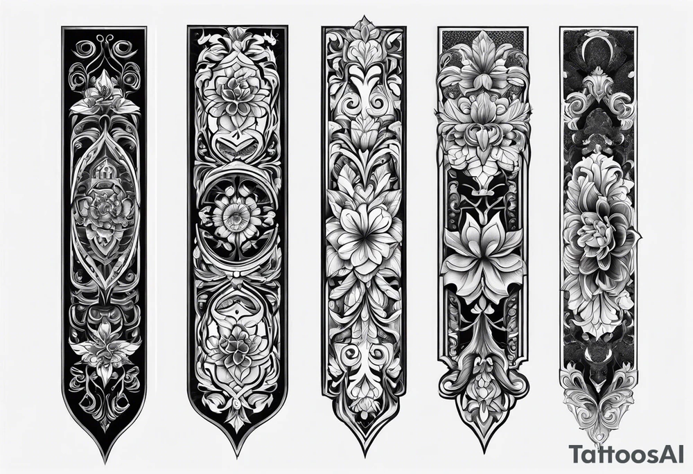 Filagree leg tattoo negative tattoo idea