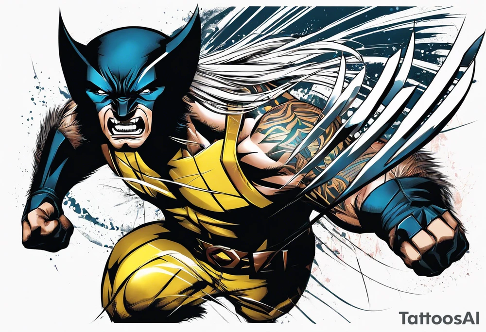 Wolverine animal runnig tattoo idea