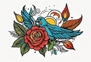 heaven vintage tattoo style old school traditional bold color tattoo idea