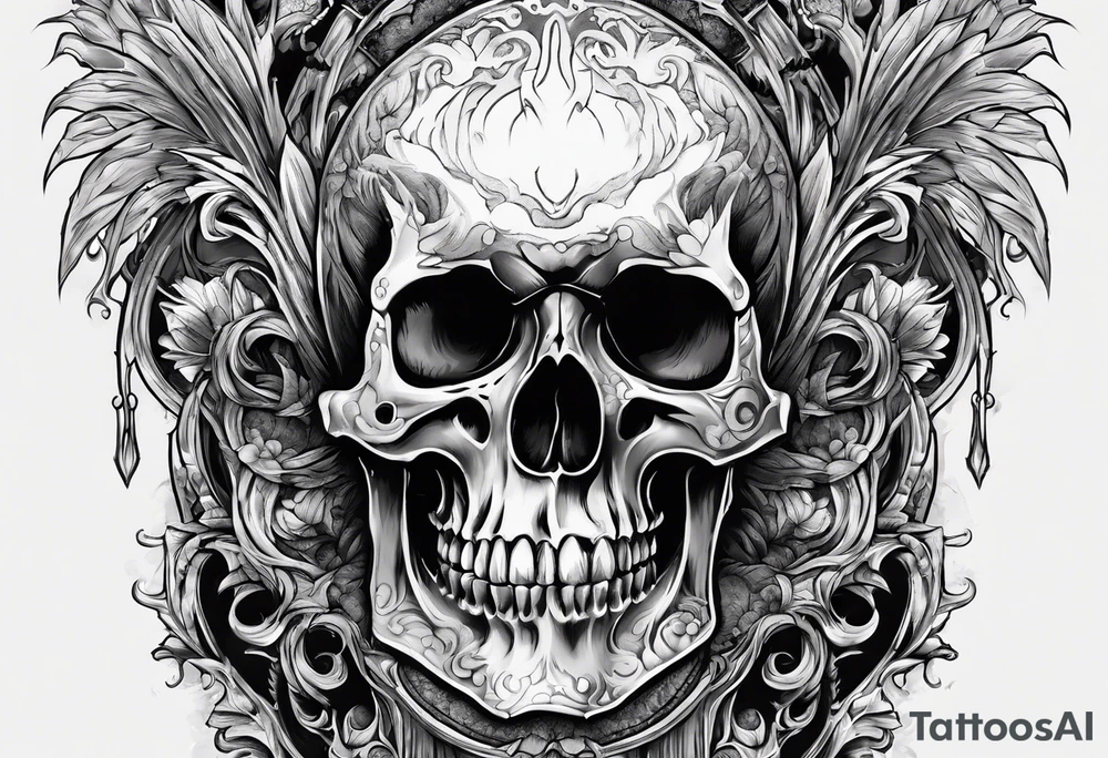 Stalactites and skull tattoo idea