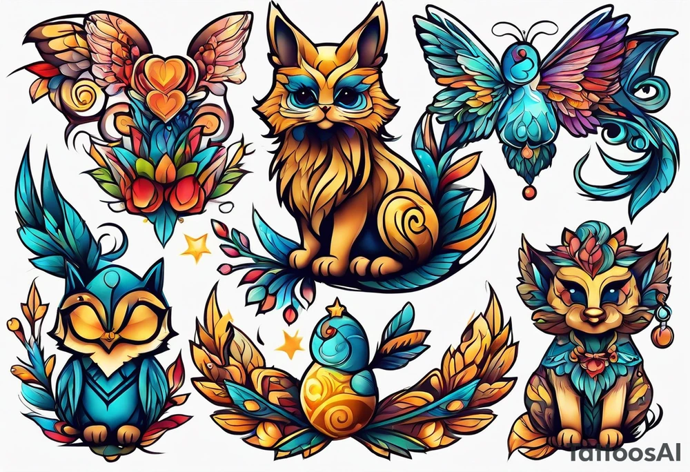 Animal cute tattoo idea